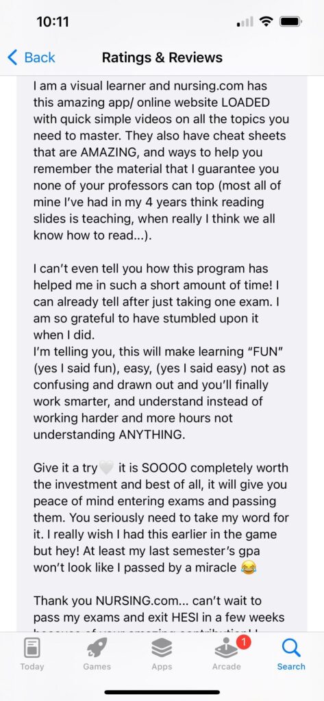 ios mobile app review nursing.com