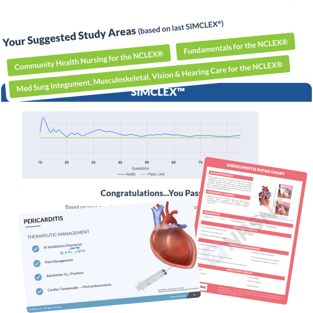 cardiac medsurg nursing study tools and simclex
